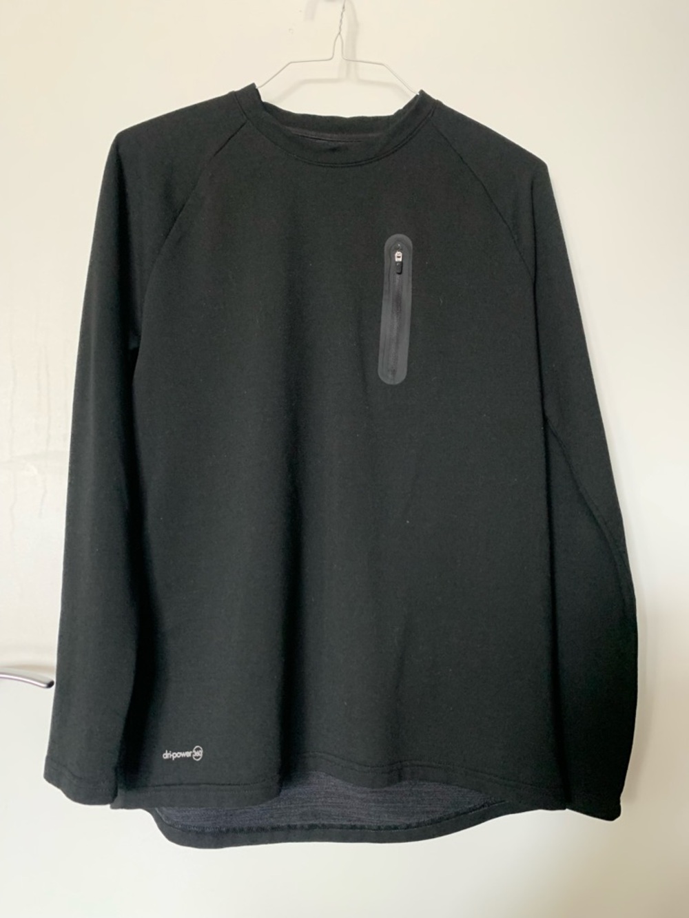 Russell Dri-Power 360 Quick Dry Pullover Men's Rich Black Long Sleeve Top Size M